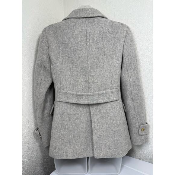 J Crew Sz 4P Majesty Peacoat Wool Blend Stadium Cloth Nello Gori Coat Gray - Picture 10 of 14